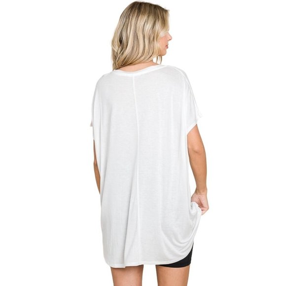 Culture Code White Round Neck Oversized Flowy Sleeveless Tank Top CAK1557 - Picture 4 of 9